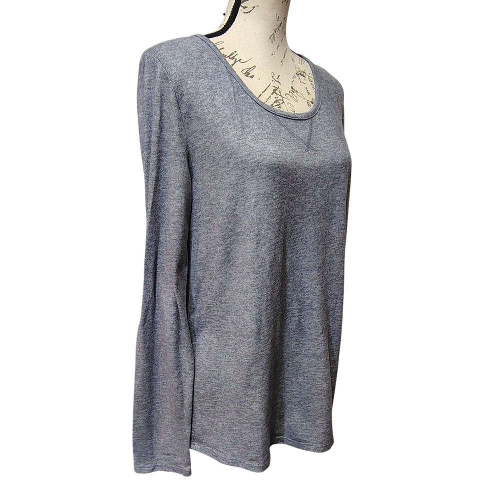 Born Womens Loungewear Pajama Long Sleeve Shirt Large Blue Heathered Comfy Soft - Picture 4 of 5